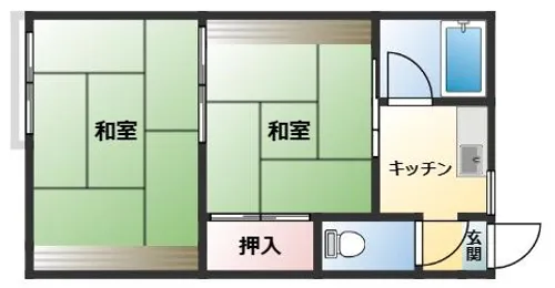 武庫ハイマB棟【205号室】の間取り