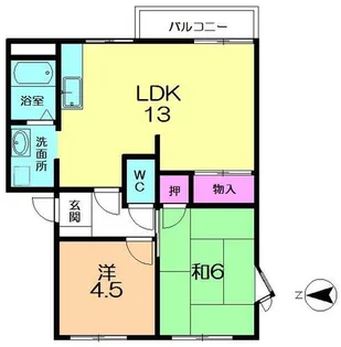 フレグランス左京B【202号室】の間取り