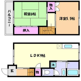 兵庫県神戸市東灘区深江北町2丁目【テラスハウス】の間取り