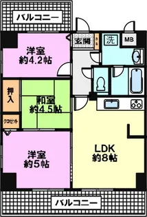 ローレル春日野道【401号室】の間取り