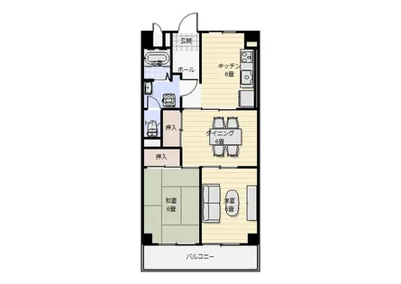 北野田大発マンションB棟【4階】の間取り