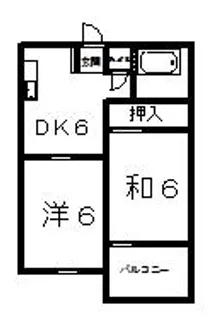 津福山崎コーポ【3階】の間取り