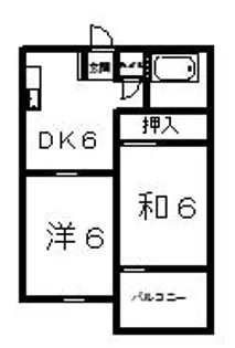 津福山崎コーポ【3階】の間取り