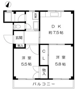 畑中ハイツ【2階】の間取り