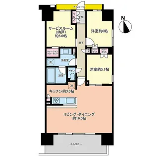 ウエリス姫路【1207号室】の間取り