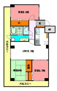 兵庫県明石市小久保【マンション】の間取り