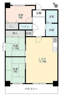 シャトレ日根野【6階】の間取り