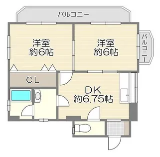 翠香園コーポ百合2【2階】の間取り