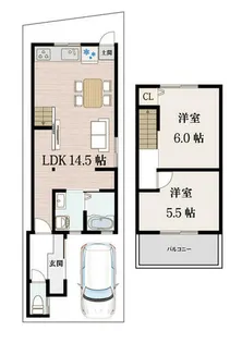 京都府宇治市木幡熊小路【一戸建】の間取り