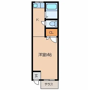 コーポHARA5番館【101号室】の間取り