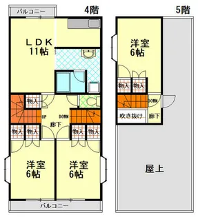 開福ビル【4階】の間取り