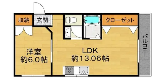 シティパリス【2A号室】の間取り