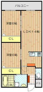 三隆(3)コーポラス【1階】の間取り