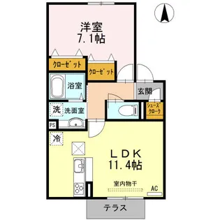 トレフルブラン【102号室】の間取り
