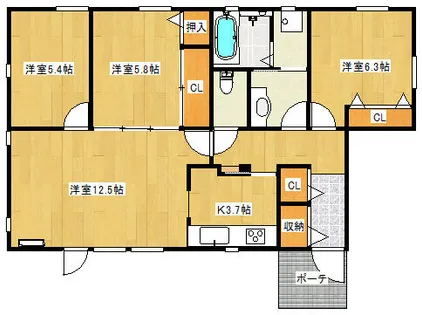 ラメール多賀【1階】の間取り