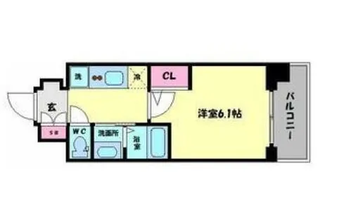 エステムコート難波WEST-SIDE Ⅵグラッド【709号室】の間取り