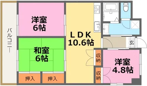 福岡県北九州市小倉北区真鶴2丁目【マンション】の間取り