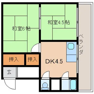 京都府長岡京市開田3丁目【マンション】の間取り