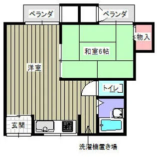 橋本ハイツ【D号室】の間取り