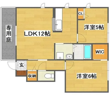 2LDKの間取り画像