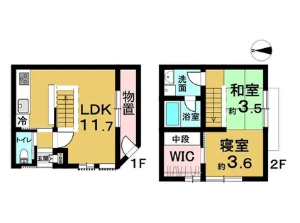 京都府京都市中京区姉小路通堀川東入鍛冶町【一戸建】の間取り