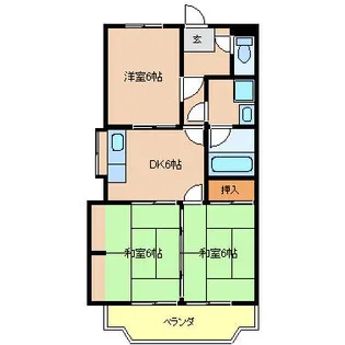 松藤ハイツ【302号室】の間取り
