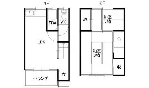 大阪府東大阪市御厨東2丁目【一戸建】の間取り