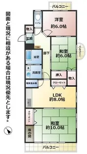 ミリオンコーポラス白菊【8階】の間取り