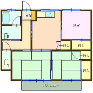 江口ハイツ【205号室】の間取り