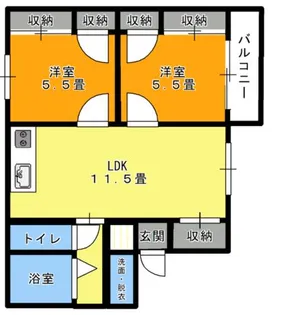 上富野グランドハイツ【3階】の間取り
