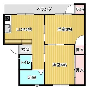 グリーンハイツ6棟【402号室】の間取り