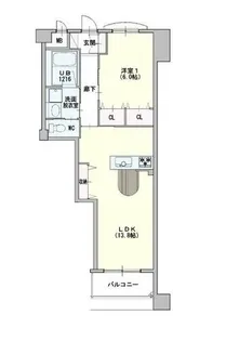 SK BUILDING-1【504号室】の間取り