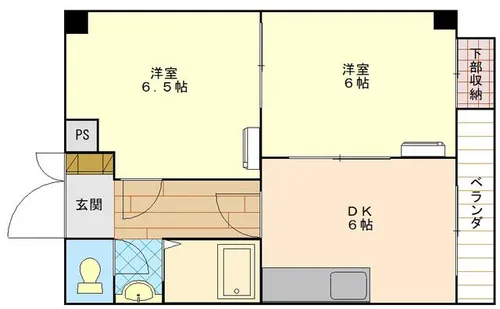 フレンドリー北田辺【405号室】の間取り
