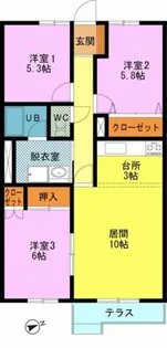 ヴィラ大町【1階】の間取り