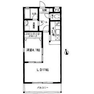 アネシス駅西B棟【101号室】の間取り