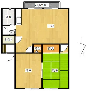 サンシャイン朝暉D棟【110号室】の間取り