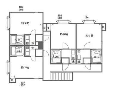 奈良県生駒市本町【アパート】の間取り
