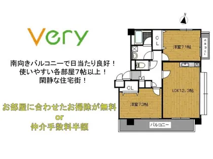 ウイステリア南桜塚【3階】の間取り