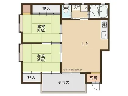 メゾンジュメルB【102号室】の間取り