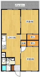 大里東マンション【1階】の間取り
