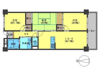 ファミール逆瀬【305号室】の間取り