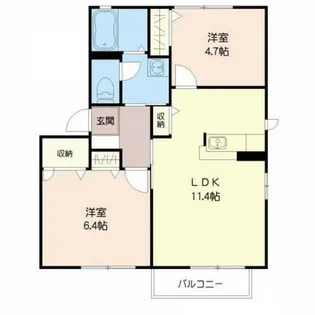 シャーメゾン横溝 A棟【2階】の間取り