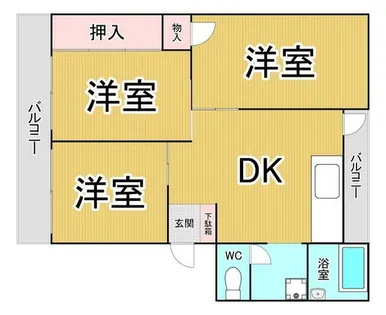 福丸団地2棟【5階】の間取り