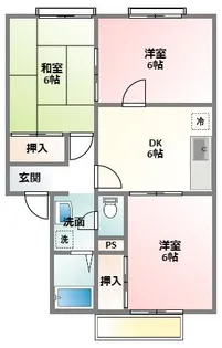 コーポアワジ王塚台【2階】の間取り