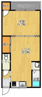 川田マンション【1号室】の間取り