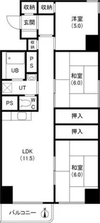 平岸ハイツ第一【601号室】の間取り
