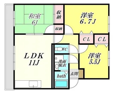 ウィンダム豊前【202号室】の間取り