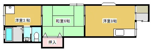 大阪府守口市八雲北町3丁目【アパート】の間取り