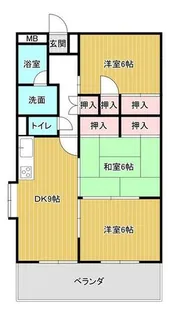 ウエストタウン南庄【205号室】の間取り