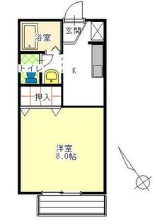 サニーサイドコーポ川西【1階】の間取り